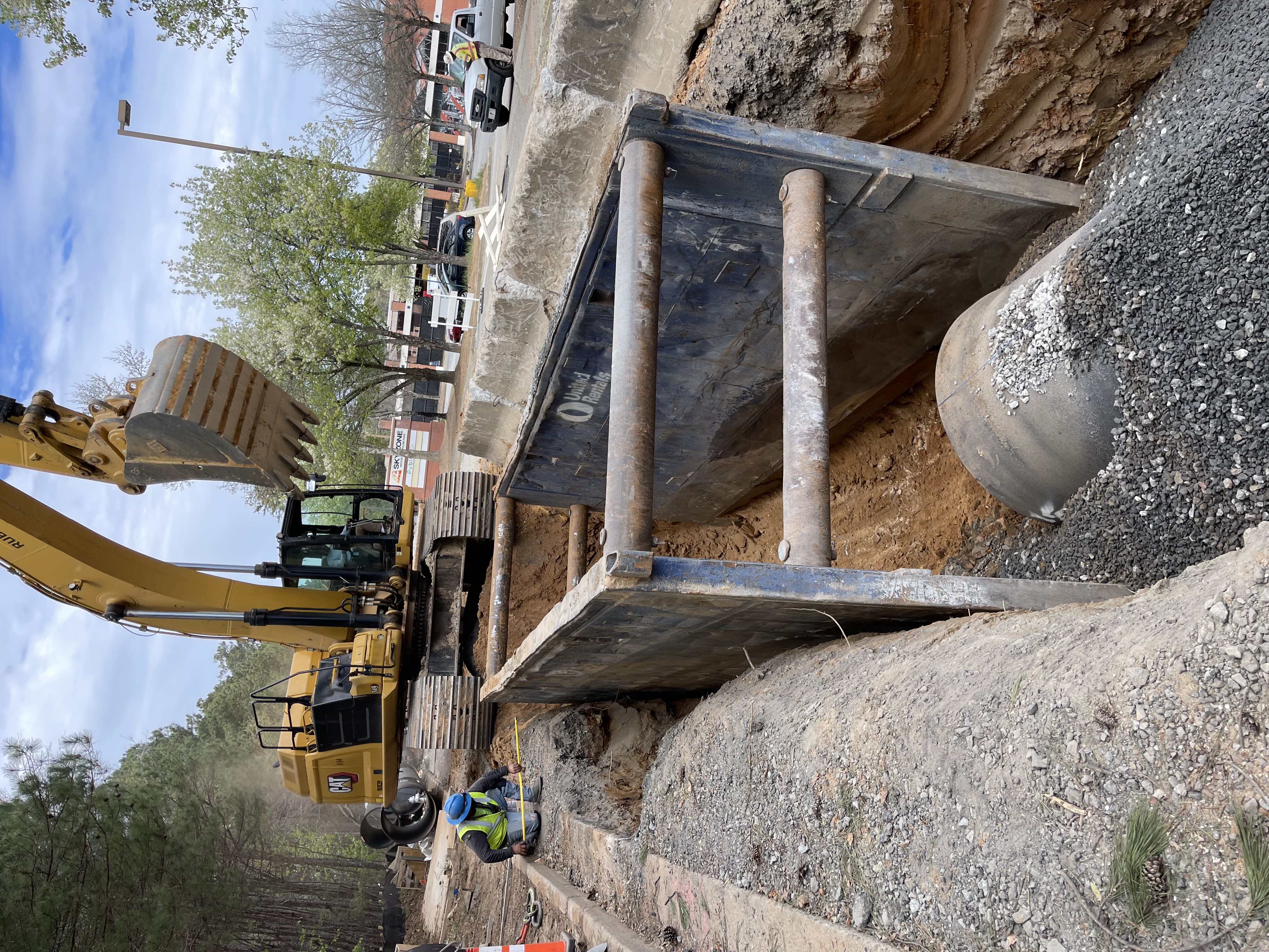 Construction image of the water transmission main along Old Alabama Road